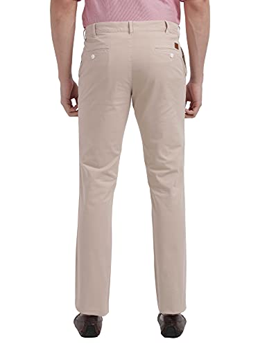 Image of Colorplus Men's Cotton Blend Solid Pattern Contemporary Fit Flat Front Casual Trouser