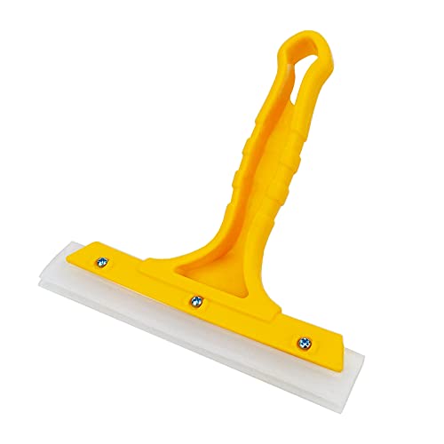 Image of CCyanzi Silicone Blade Small Squeegee, Shower Glass Squeegee, Window Tint, for Window, Bathroom Mirrors, Shower Door and Car Windshield, 5.5x5.5inch, Yellow (Pack of 3)