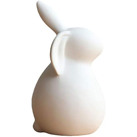 PRETYZOOM Hase Figur Statue Keramik Kaninchen Skulptur Mikrolandschaft Ornament Ostern Dekofigur Cover