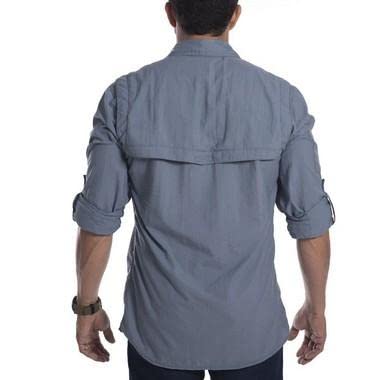Camisa técnica Hard Safari UV50+ Cinza Azulado Hard Adventure
