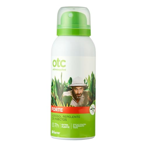 OTC Antimosquitos Spray Aerosol Forte, Repelente de Insectos, Protege Contra el Mosquito Tigre, Zika y Garrapatas Hasta 7 Horas, Aplicación Rápida y Cómoda, A Partir de 1 Año, 100 ml