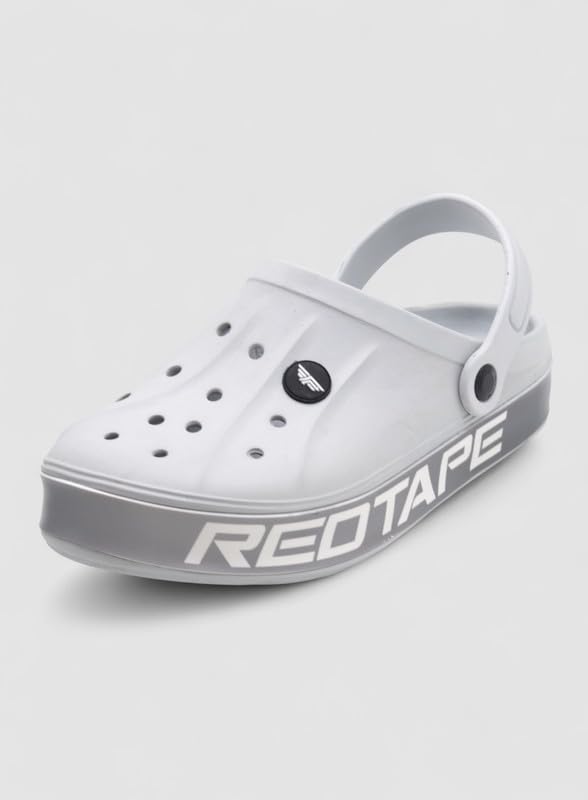 Image of Red Tape Mens Lightweight EVA Clogs Slip-On Comfortable Casual Footwear with Adjustable Back Strap and Anti-Slip Outsole