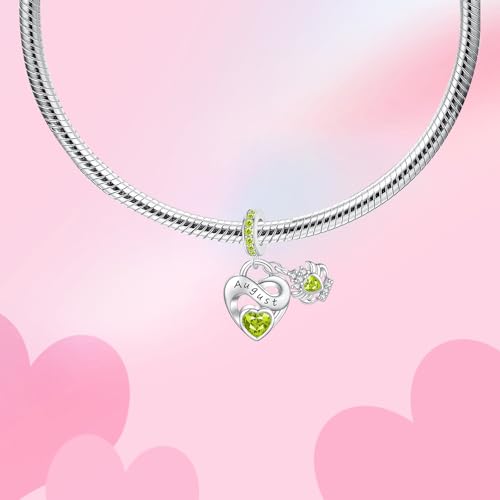 Birthstone Charm 925 Sterling Silver Charms fits Bracelets and Necklace Pendant Bead Happy Birthday Charms Jewelry Present for Women Family Friends2
