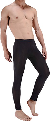 LinvMe Men's Ice Silk See Through Long Pants Slim Leggings Tights Black LinvMe Men's Ice Silk See Through Long Pants Slim Leggings Tights Black