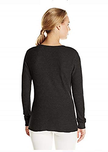 Fruit of The Loom Women's Soft Waffle Thermal Underwear Top Underwear, Black soot, X-Small - image 1