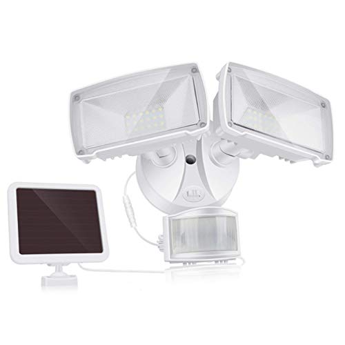 LED Solar Motion Sensor Flood Light, 2 Adjustable Heads Motion Activated Security Daylight Light , Motion Sensor Mode & Dusk to Dawn Sensor Mode IP65 Waterproof,Outdoor for Garage, Yard, Patio, Garden LED Solar Motion Sensor Flood Light, 2 Adjustable Heads Motion Activated Security Daylight Light , Motion Sensor Mode & Dusk to Dawn Sensor Mode IP65 Waterproof,Outdoor for Garage, Yard, Patio, Garden