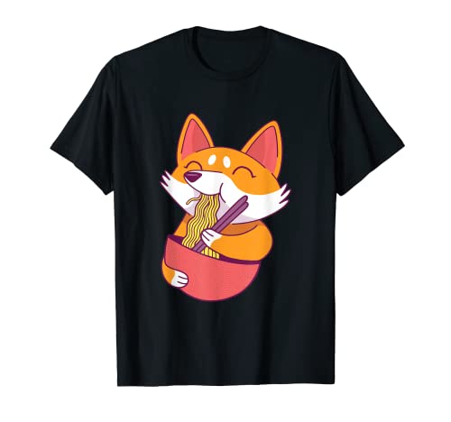 Hundefressende Ramen-Nudeln Kawaii T-Shirt