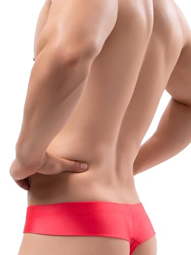 iKingsky Men's High Stretch Cheeky Thongs Sexy Mini Cheek Underwear Silky Low Rise Bulge Underpanties for Men3