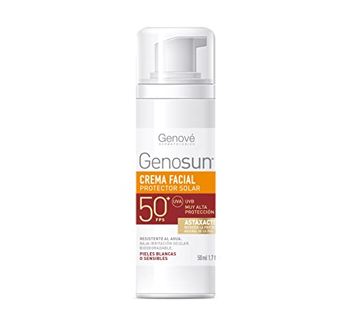 Genosun | Fotoprotettivo viso fluido SPF50 | Protezione solare Tutti i tipi di pelle | Antiaging | Assorbe i raggi UVA e UVB | Previene l'invecchiamento cutaneo e l'eritema solare | 50 ml