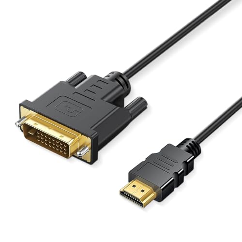 Critin Cable adaptador HDMI A a DVI, cable HDMI a DVI bidireccional DVI-D 24+1 macho a HDMI macho, adaptador DVI a HDMI compatible con Raspberry Pi, Roku, X-Box One, PS3/4/5, tarjeta gráfica, 1 m