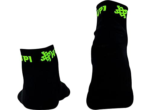 Meia Curta para Corrida HUPI - Running Pro Preto/Verde, Cor: PRETO/VERDE