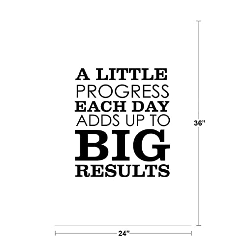 Image of A Little Progress Each Day Adds Up To Big Results Perseverance Exercise Poster Determination Strength Resilience Ambition Motivational Cool Wall Art Print Poster 24x36
