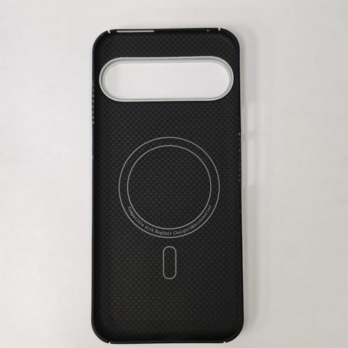 DAYJOY Magnetic Aramid Fiber Case Compatible with Google Pixel 9/9 Pro - Durable Sturdy Light Slim Genuine Real Hard Carbon Fiber hybird Protective case (Blue)