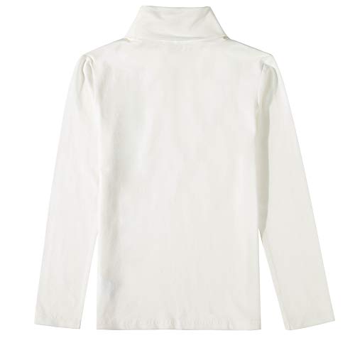 UNACOO Kids One or 2-Pack or 3-Pack Cotton with Spandex Long Sleeve Turtleneck T-Shirt for Girls (Age 2-11 Years)3