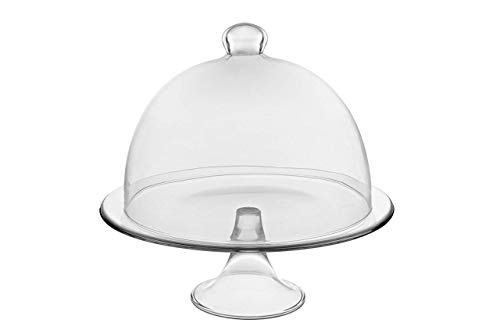 SWEET HOME Alzata per Dolci e Frutta in Vetro con Campana in Vetro cod.22.67450.33 cm 30,5h diam.33 by Varotto & Co.