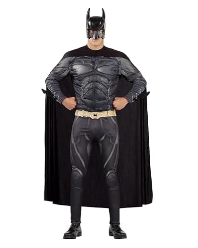 Funidelia Disfraz Oficial de Batman Caballero Oscuro para Hombre, Traje de Superhéroe para adulto, Disfraces de Halloween y Carnaval – Talla L | Ya disponible en tu tienda friki favorita! En mundofriki.es!