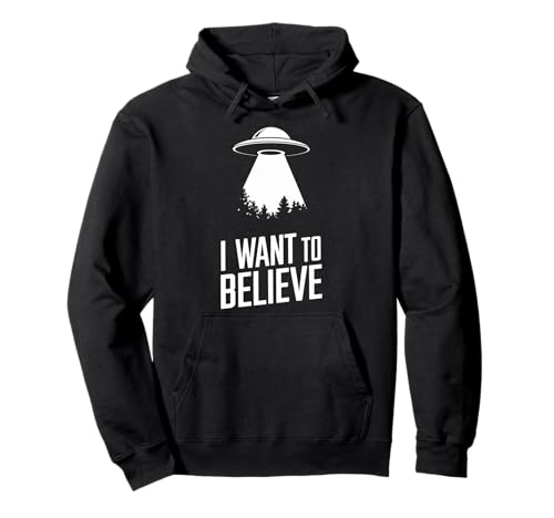 Design UFO "I Want to Believe" Felpa con Cappuccio