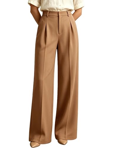 XISOXU Wide Leg Work Pants Women High Waist Straight Business Casual Dress Pants Casual Palazzo...