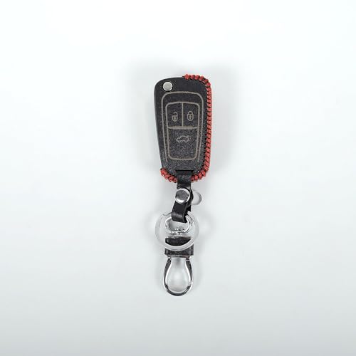 Image of Leather Car Key Cover for Chevrolet Cruze Car Remote Key (Black)
