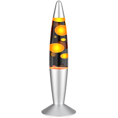 NVPPXV Lava Lamp 13 Inch Lava Lamps for Adults/Kids Creative Volcano Lava Lamp Wax Liquid Motion Night Light Aluminium Alloy Mood Nightlight Bedroom Decoration Christmas Birthday Gifts (Orange)