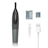 Electric Eyebrow Trimmer for Women, Nose Hair Painless Razor Removal for Men, Mini Epilator for Bikini, Remover for Face, Eye Brow, Nose Hair, Ear Hair, Chin, Peach Fuzz, Lips, Arms, Body (Black)