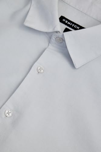 Image of SNITCH Men Casual & Formal Shirt | Regular Fit Full Sleeve Spread Collar Solid Style | 100% Cotton Breathable Woven Fabric for Everyday Wear & Stylish Office Outings