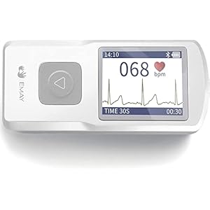 EMAY Portable ECG Monitor | Record ECG and Heart Rate | Compatible with Smartphone and PC (Grey)