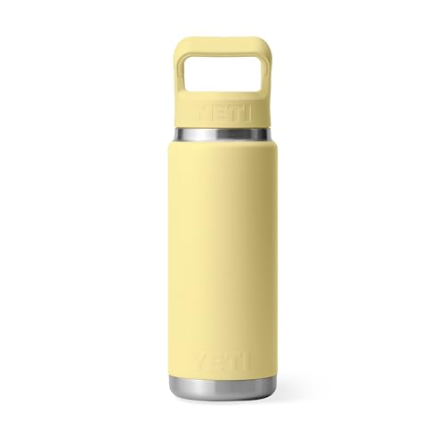 Image of YETI Rambler 26 oz Bottle, Vacuum Insulated, Stainless Steel with Color Matching Straw Cap