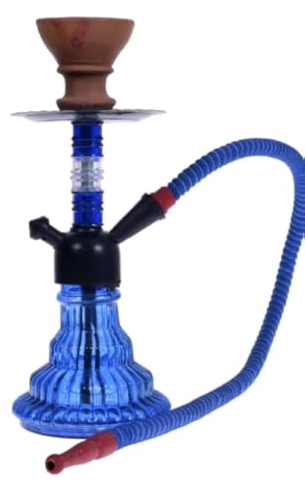 Decorative Glass Hookah with Blue Stem