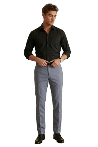 Image of Peter England Men's Premium Formal Stretchable Knit Super Slim Fit Trouser | Comfort Lycra | 360-Degree Stretch