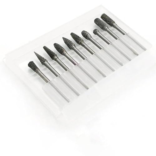 Set de 10 fresas de carburo de tungsteno doble corte miniatura 2