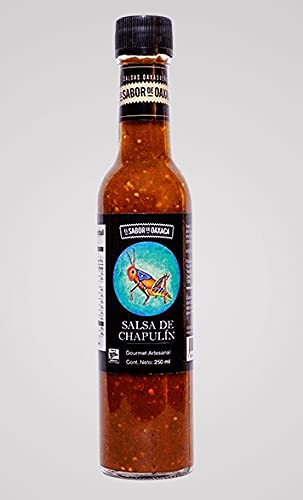 Miniatura 1 de Salsa de Chapulín PREMIUM (salsa picante saltamontes) "El Sabor de Oaxaca", Producto Artesanal Gourmet Mexicano, 8.4 fl oz (8.82 oz)