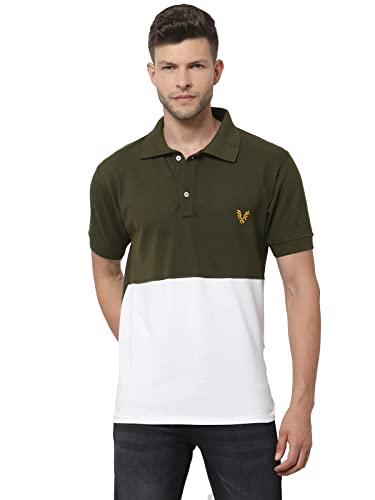 Image of UZARUS Mens Solid Cotton Regular Fit Polo T-Shirt