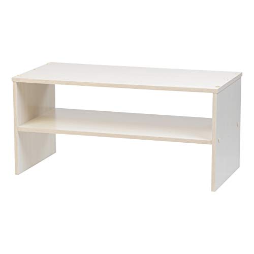 IRIS USA 2-Tier Multi-Purpose PC Monitor Organizer Stand, Stackable Ergonomic Desktop and Countertop Riser for Computer Laptop TV Shoes Kitchen Pantry and Closet Organization, White