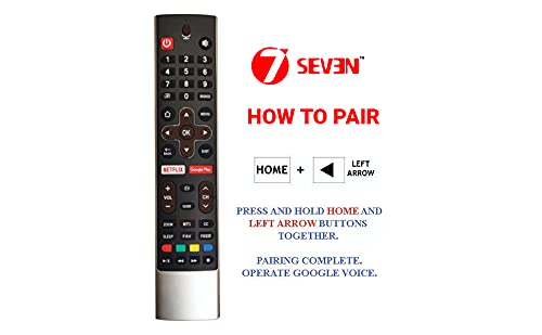 Image of 7SEVEN Compatible SKYWORTH TV Remote Control HS7700J Bluetooth Voice Command skyworth Remote Android tv with Netflix Gougle Play hot Keys. Pairing Must!