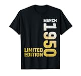 73th birthday gifts men women born in march 1950 maglietta