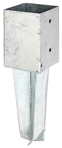 Alberts 211868 Anclaje, Para postes de madera cuadrados, para insertar, Galvanizado en caliente, 91 x 91 mm