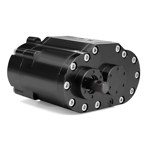 2-Speed 48P Transfer Case Transmission Gearbox with Steel Gears Ratio 1.8:1/0.7:1 for 1/10 RC Crawler Axial SCX10 90046 D90 (Black)