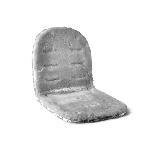 Fellhof Sitzeinlage Kinderwagen Neuseeland ECO | 100% Merino-Lammfell | Universal, atmungsaktiv & temperaturregulierend | Mit Gurtschlitzen & Baumwoll-Canvas, waschbar bei 30 °C | Mit Baumwoll-Windel