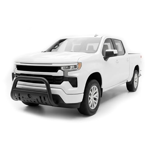 Image of Black Horse Bull Bar Skid Plate Black Compatible with 2019-2026 GMC Sierra 1500|2019-2026 Chevrolet Silverado 1500-BB037415A-SP
