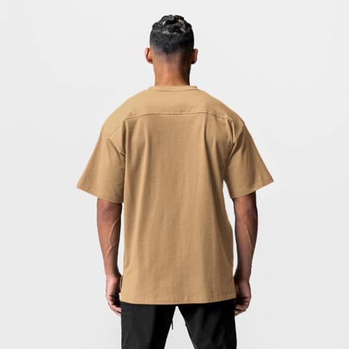 XYKJFIT Men's 1 or 2 Pack Solid Color T-Shirt Short Sleeve Fashion Loose Round Neck Gym Sports Leisure Fitness Top Oversized T-Shirt