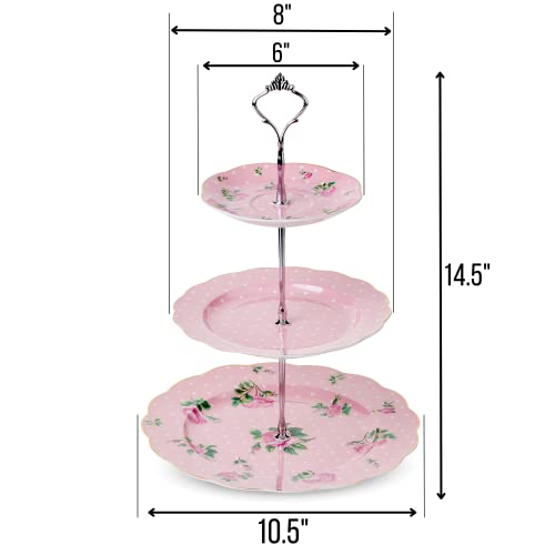 Btat- Porcelain Dessert Stands, 3 Tier Cake Stand, Cupcake Stand, Floral Cupcake Display Stand, Cupcake Stands For Dessert Table, Tiered Cupcake Stand, Cupcake Tier, Cupcake Holder #TOP1