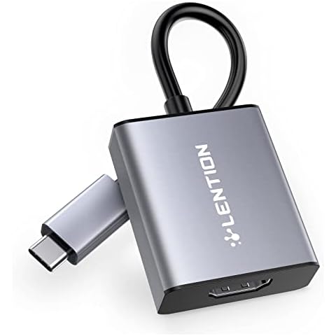 LENTION USB C to 4K HDMI Digital AV Adapter Compatible 2022-2016 MacBook Pro 13/14/15/16, New Mac Air/iPad Pro/Surface, Chromebook, More Type C Devices (4KHDMI, Space Gray) Cover