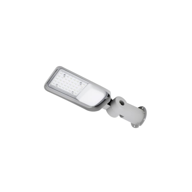 BEMKO Lampadaire LED de rue JAZMIN 30W - Éclairage naturel 4000K - 4050 lumens - IP65 - Gris clair
