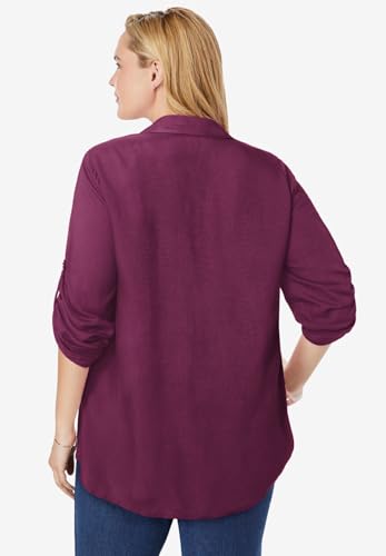 Woman Within Plus Size Rayon 7-Day Pintucked Tunic Blouse2