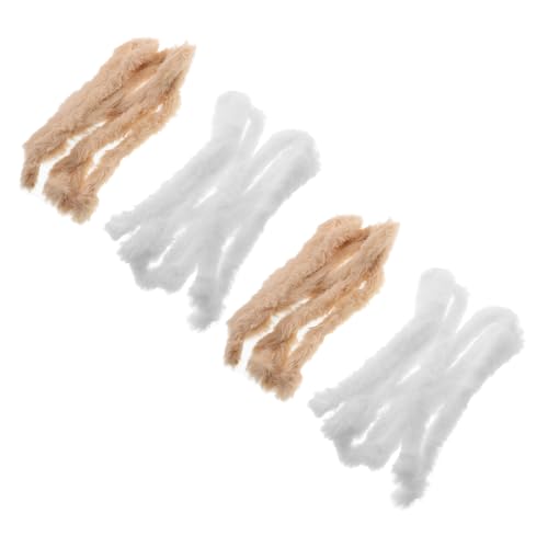 KONTONTY Fuzzy Pipe Cleaners 4pcs Plush Twist Stick in Grey Soft Chenille Stems for DIY Art Decorative Craft Sticks