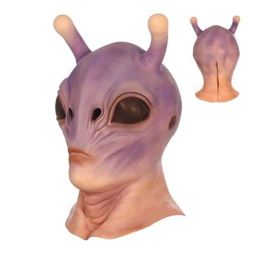 Genérico Disfraces De Máscara Alienígena | Máscara De Disfraz Para Bromas,Accesorio De Disfraces 3D Realista Para Hombres Y Mujeres Fiestas Halloween Cosplay Teatro Carnaval