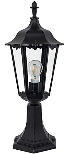 Casa Padrino Art Nouveau Garden Lantern/Garden Lamp 20 x 20 x H. 54 cm Nostalgic Weatherproof Garden Terraces Outdoor Light, Color:black