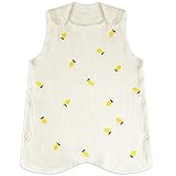 (ケラッタ) イブル 赤ちゃん スリーパー 6重ガーゼ 通年 出産祝い ベビー用 新生児 寝たまま着せられる 0~4歳まで (k. 刺繍 レモン 6重ガーゼ (通年))