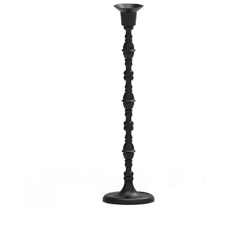 Candlestick Holder Decorative Black candle holder ornament romantic decoration pedestal atmosphere for Party(Large)